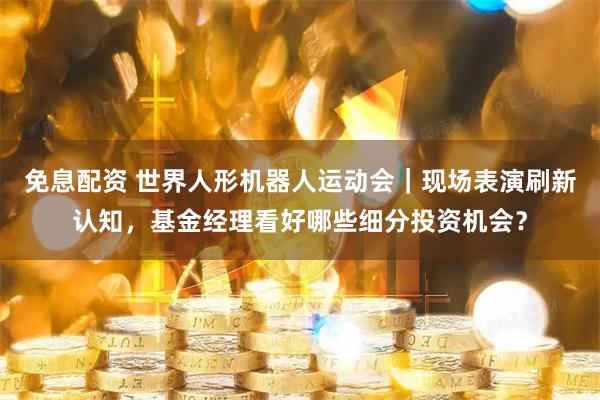 免息配资 世界人形机器人运动会｜现场表演刷新认知，基金经理看好哪些细分投资机会？